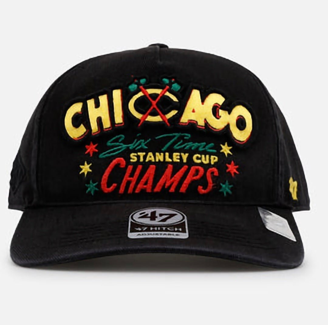 Gorra '47 Hitch Chicago Blackhawks Negra Champs - Gorras originales top