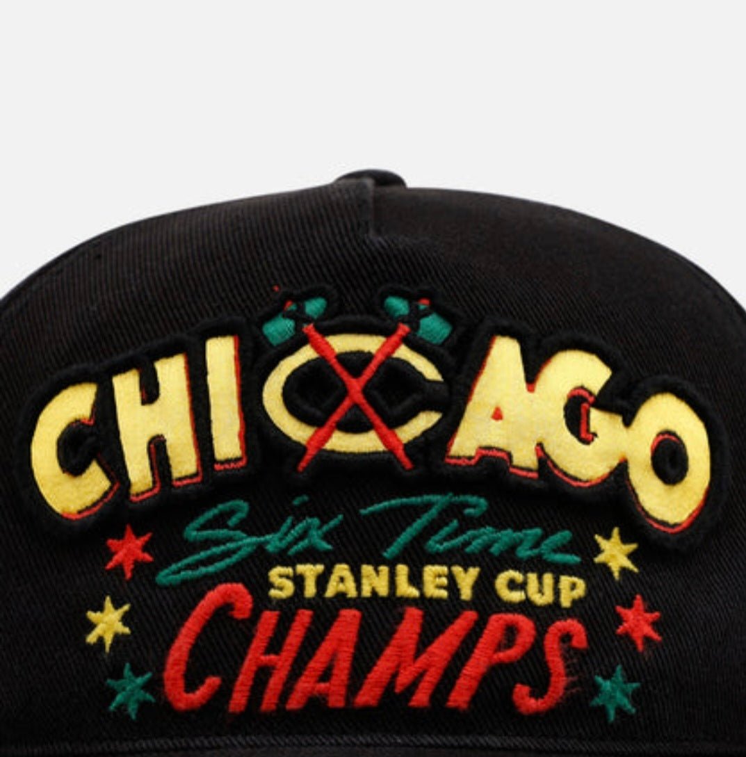 Gorra '47 Hitch Chicago Blackhawks Negra Champs - Gorras originales top