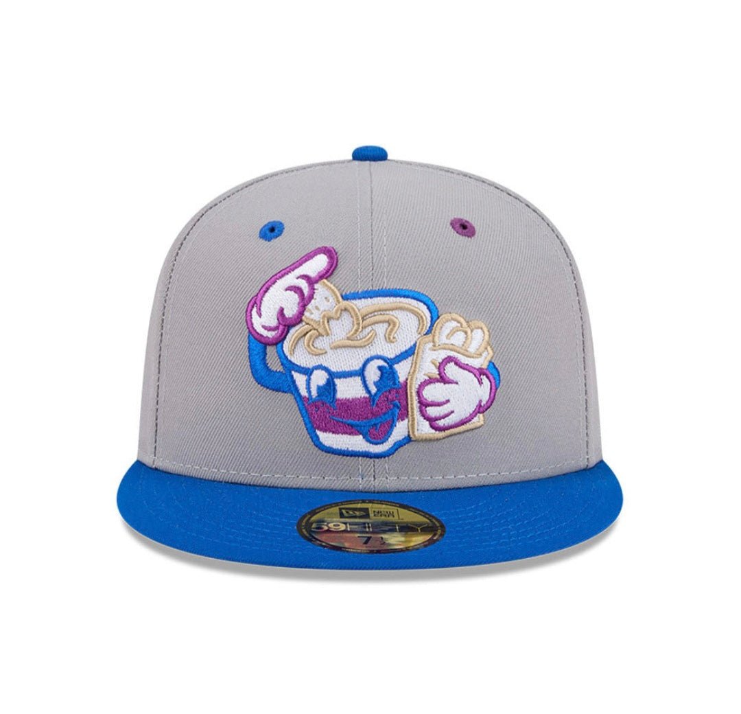 Gorra Akron Rubberducks 59FIFTY gris / azul MILB - Mundogorrasgc