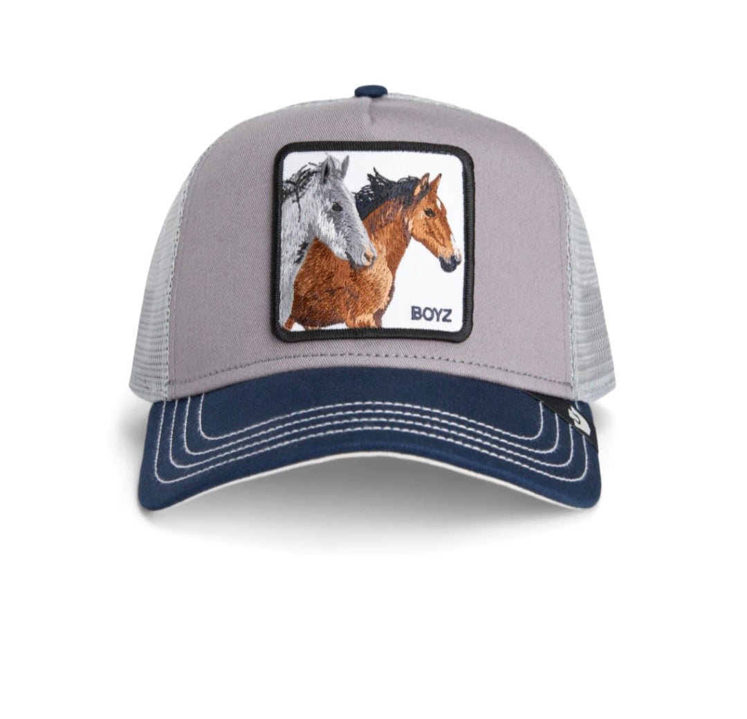 Gorra caballos trucker gris y azul marino goorin bros - Mundogorrasgc