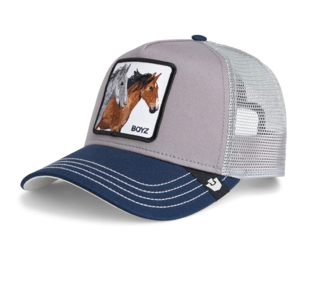 Gorra caballos trucker gris y azul marino goorin bros - Mundogorrasgc