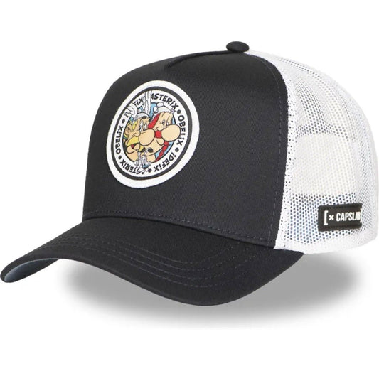 Gorra capslab Asterix Obelix Idefix negra blanca - intershopgc - Tienda de gorras online - Maspalomas