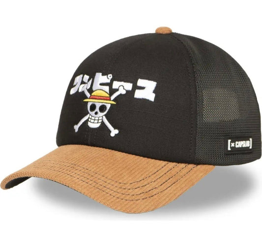 Gorra capslab one piece marrón y negra OP6 STR - intershopgc online