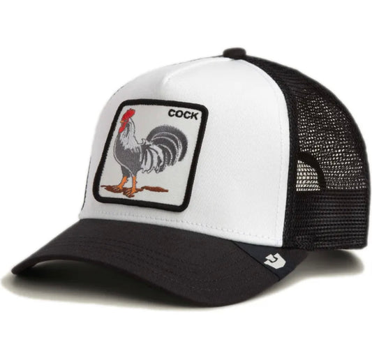Gorra gallo COCK goorin bros blanca y negra - Mundogorrasgc