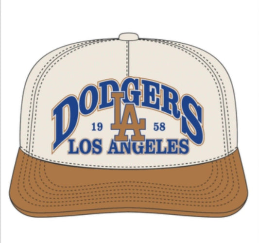 Gorra LA Dodgers natural y marrón '47 Hitch suede - Mundogorrasgc