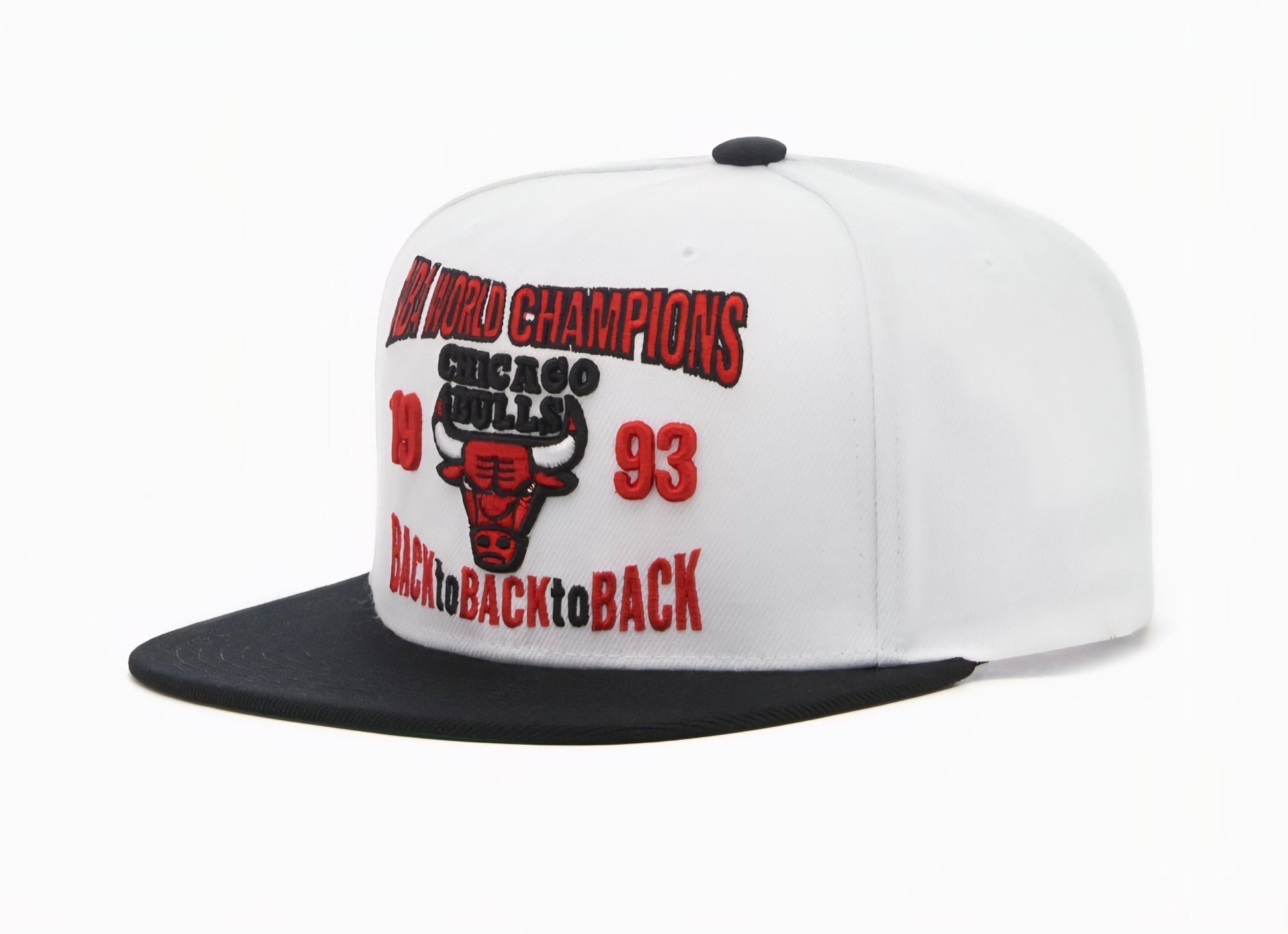 Gorra Mitchell & Ness Chicago Bulls "Back to '93" – Snapback HWC blanca y negra - intershopgc -
