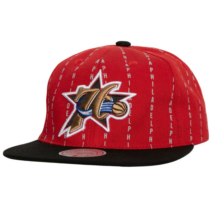 Gorra Mitchell & Ness Snapback Philadelphia 76ers – Roja