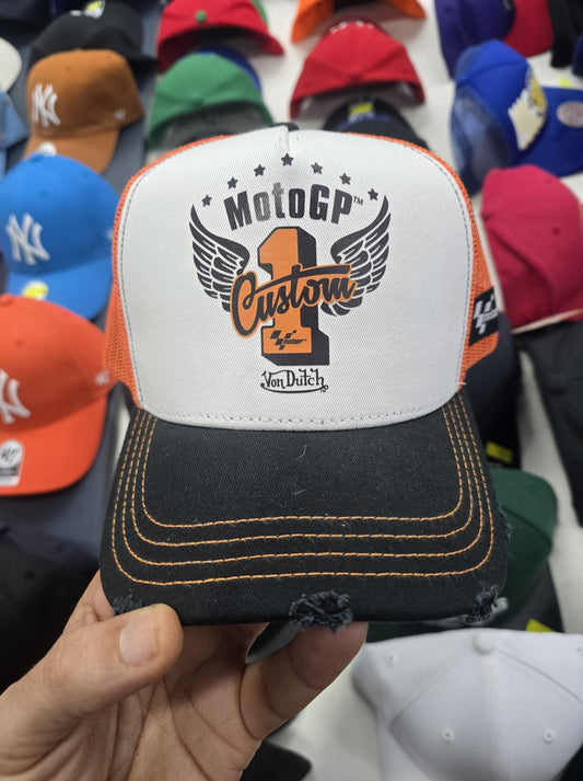 Gorra naranja blanco y negro von dutch motogp - intershopgc - Tienda de gorras online - Maspalomas