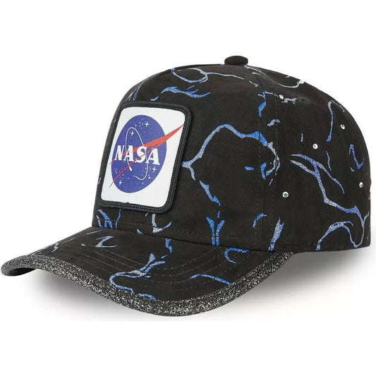 Gorra NASA cinta ajustable GLI negra con tonos azules y efecto purpurina - intershopgc - Tienda de gorras online - Maspalomas