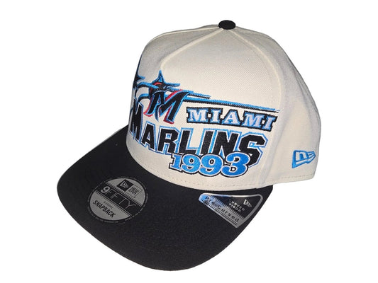 Gorra new era 9FIFTY A - Frame Marlins beige y negra - Mundogorrasgc