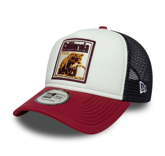 Gorra New Era 9FORTY A - Frame Trucker Blanca Roja y negra Oso - intershopgc - Tienda de gorras online - Maspalomas