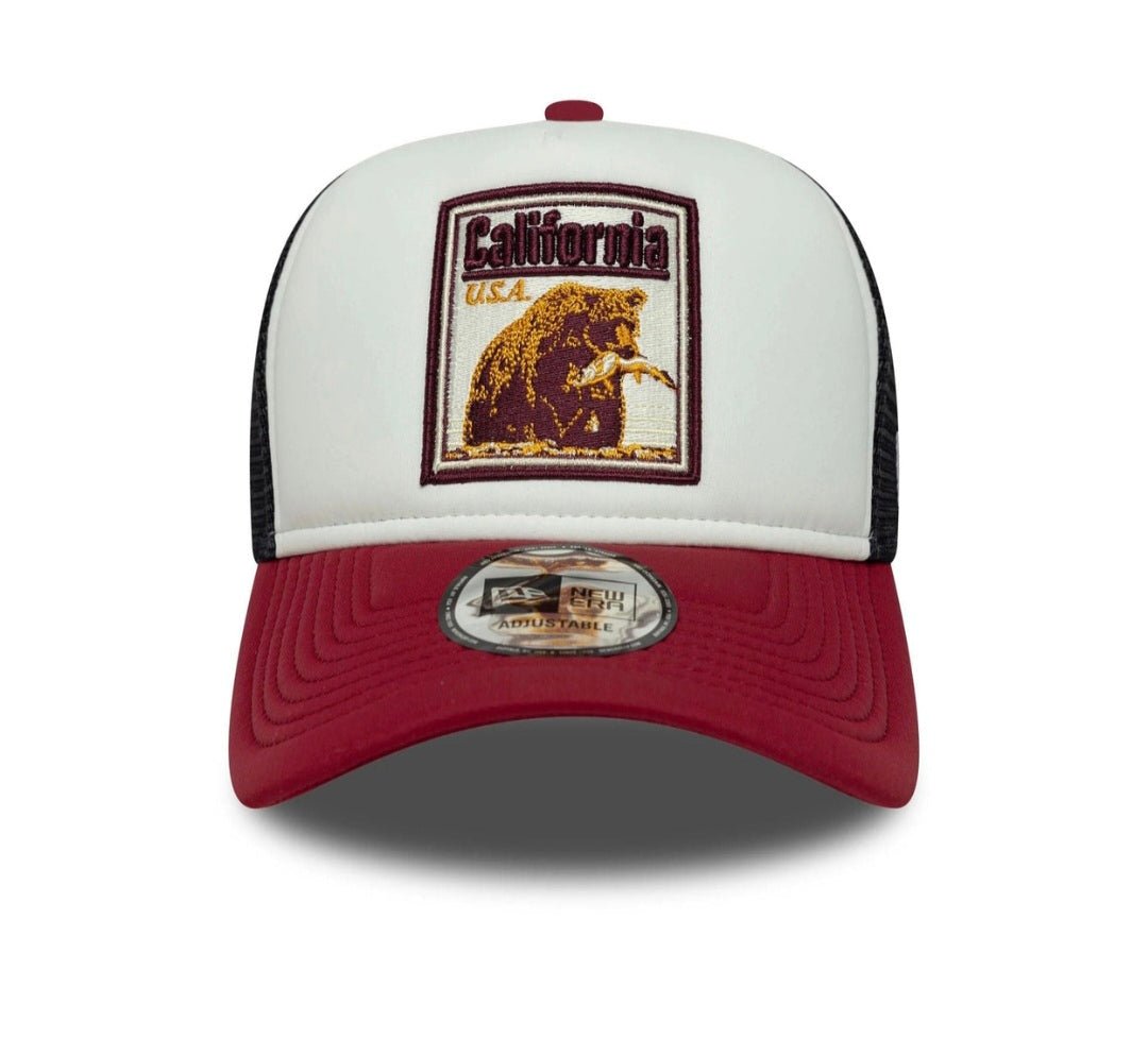 Gorra New Era 9FORTY A - Frame Trucker Blanca Roja y negra Oso - intershopgc - Tienda de gorras online - Maspalomas