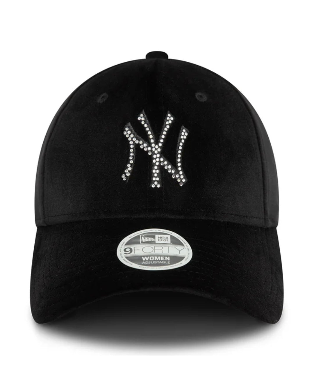 Gorra New York Yankees Negra 9FORTY Velour Diamante | Edición Exclusiva mujer -