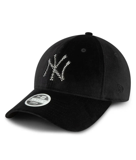 Gorra New York Yankees Negra 9FORTY Velour Diamante | Edición Exclusiva mujer - i