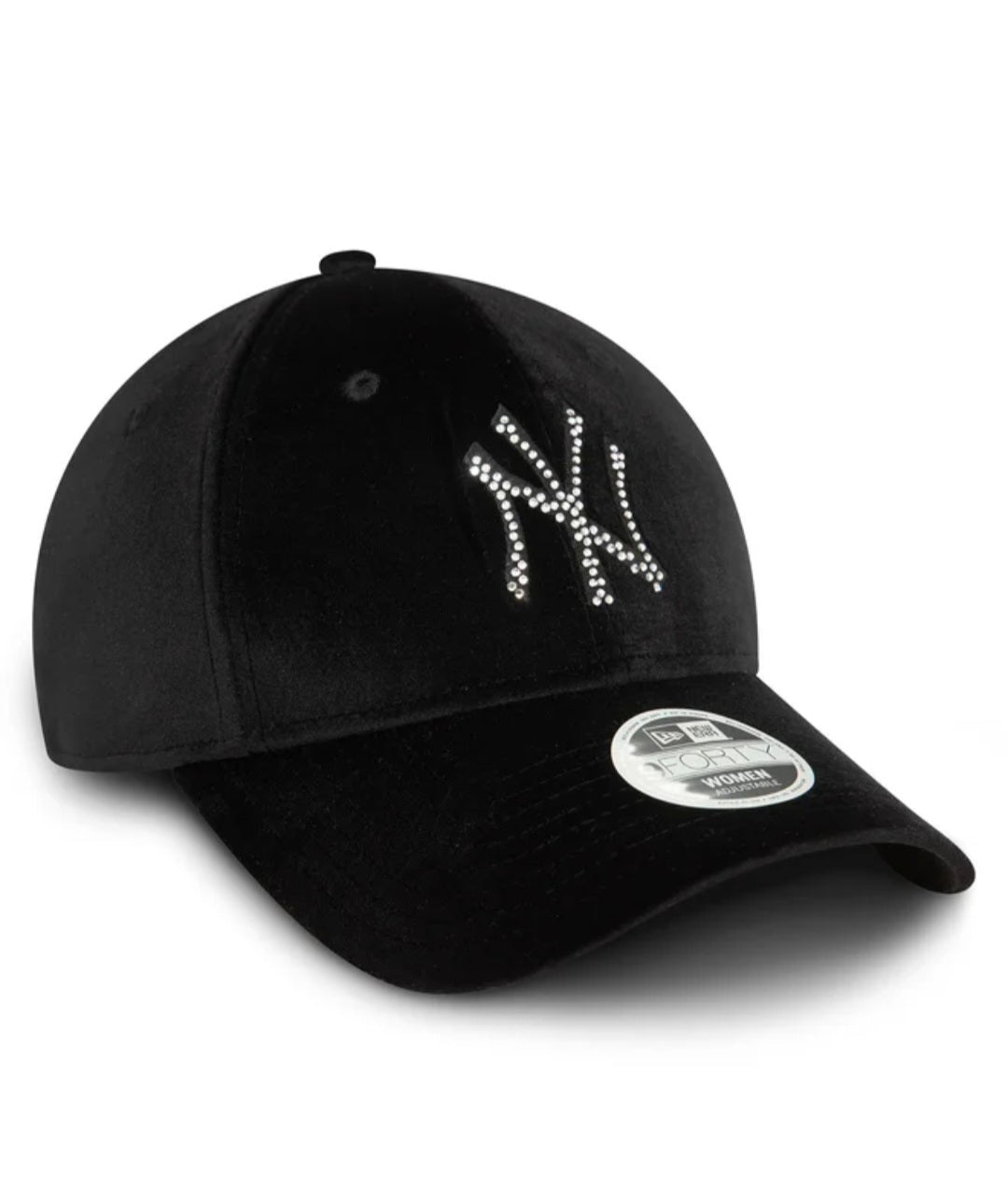 Gorra New York Yankees Negra 9FORTY Velour Diamante | Edición Exclusiva mujer -