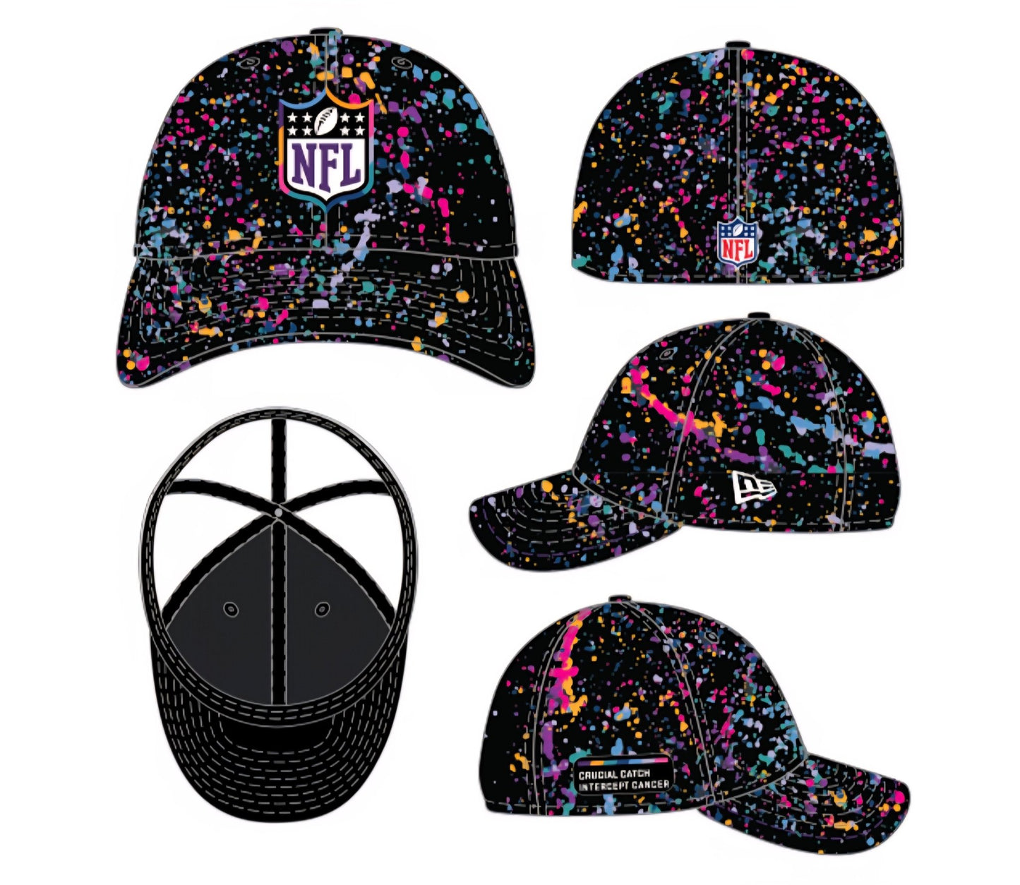 Gorra NFL Crucial Catch “Intercept Cancer” Splash Multicolor | New Era 39THIRTY Stretch Fit