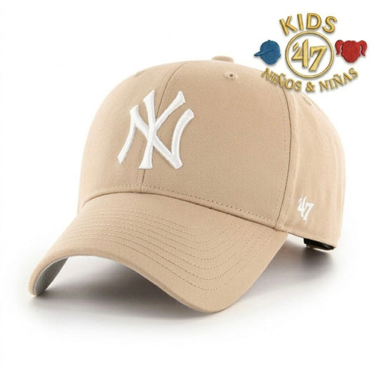 Gorra NY Yankees '47 khaki beige KIDS para niños o niñas - Mundogorrasgc