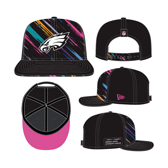 Gorra Philadelphia Eagles 9FIFTY negra multicolor cancer catch - Mundogorrasgc