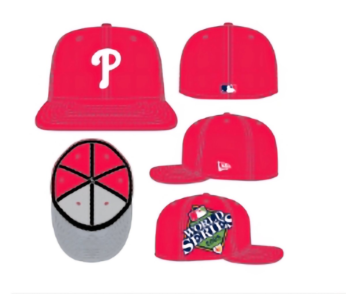 Gorra roja New Era 59fifty Philadelphia Phillies patch - Mundogorrasgc