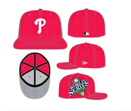 Gorra roja New Era 59fifty Philadelphia Phillies patch - Mundogorrasgc