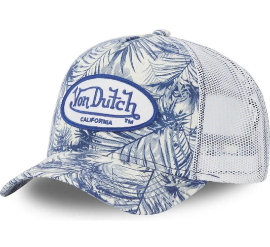 Gorra Trucker Von Dutch FLO B – Blanca y Azul - intershopgc - Tienda de gorras online - Maspalomas