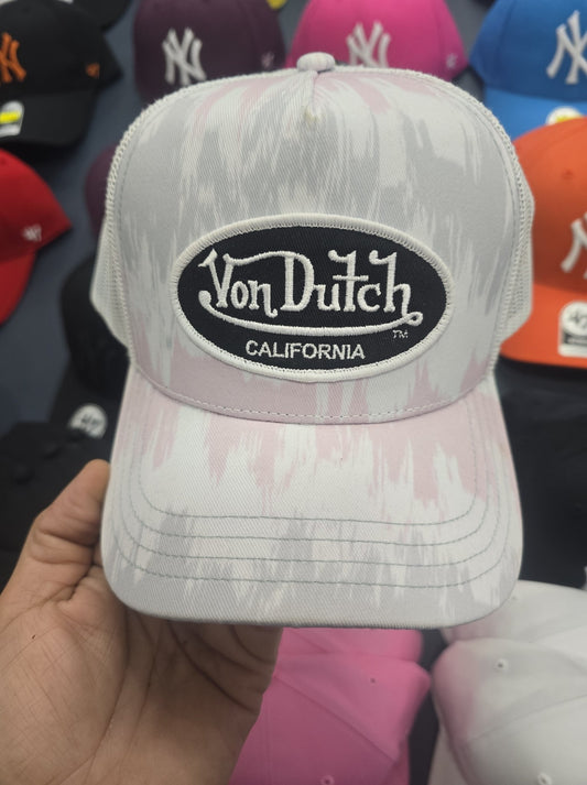 Gorra von dutch blanca rosa y gris - intershopgc - Tienda de gorras online - Maspalomas