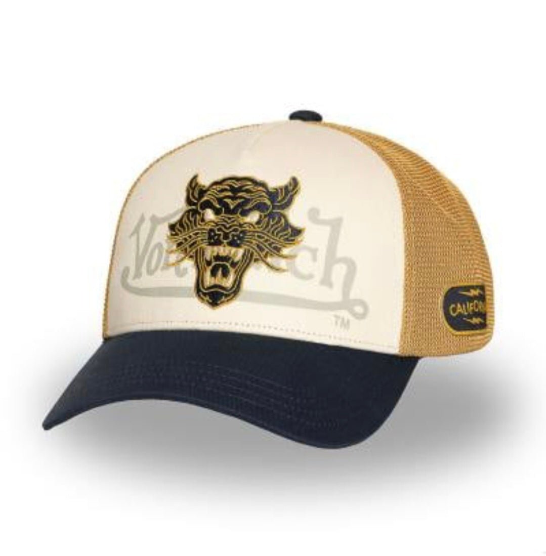 Gorra Von Dutch Wild - 01 – Estilo Biker Vintage beige mostaza negro - intershopgc - Tienda de gorras online - Maspalomas