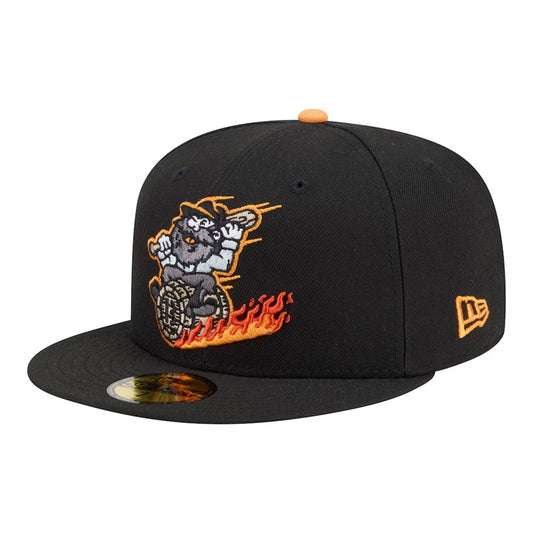 Gorra New Era 59FIFTY negra Bowling Green Hot Rods MILB