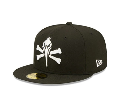 Gorra New Era 59FIFTY negra Myrtle Beach Pelicans Pirates