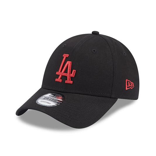 LA dodgers negra y logo rojo 9forty ajustable strapback