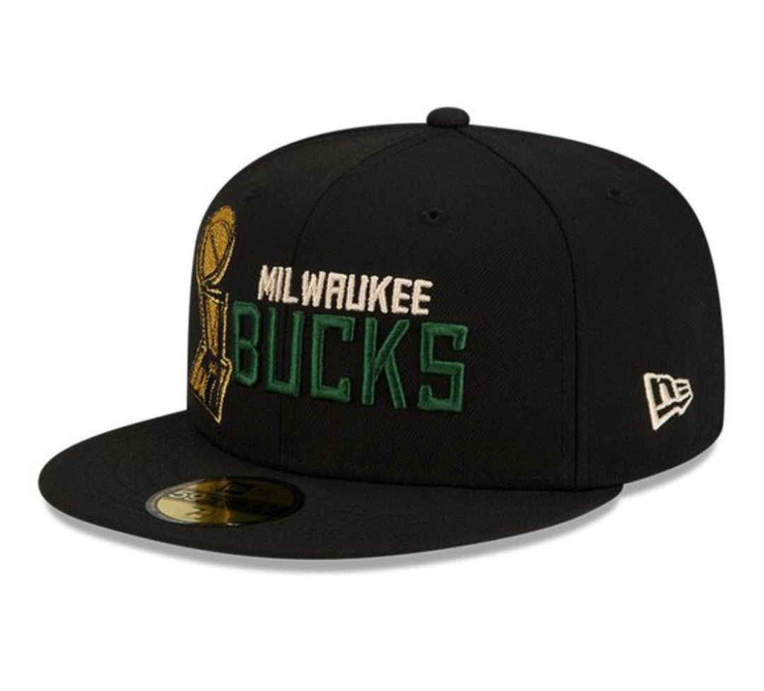 New Era 59FIFTY Milwaukee Bucks “Champions Trophy” – Gorra Fitted Oficial NBA 2021 negra