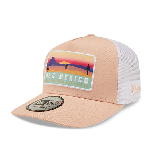 Gorra trucker New mexico city rosa y blanco snapback