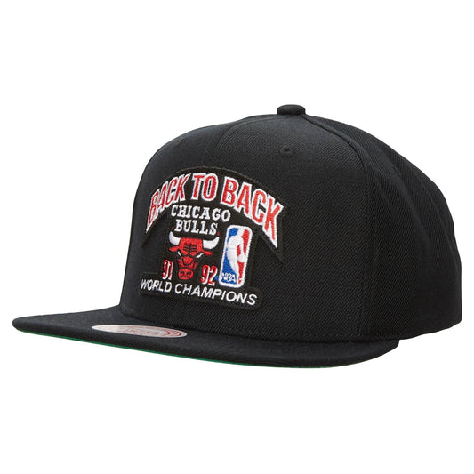 Retro Chicago Bulls negra 91 - 92 Back To Back campeones snapback visera plana - intershopgc