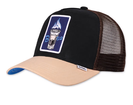 Gorra djinns b52 chupito negra marrón y beige