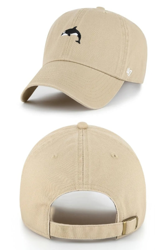 Gorra beige con icono de una orca 47 clean up khaki