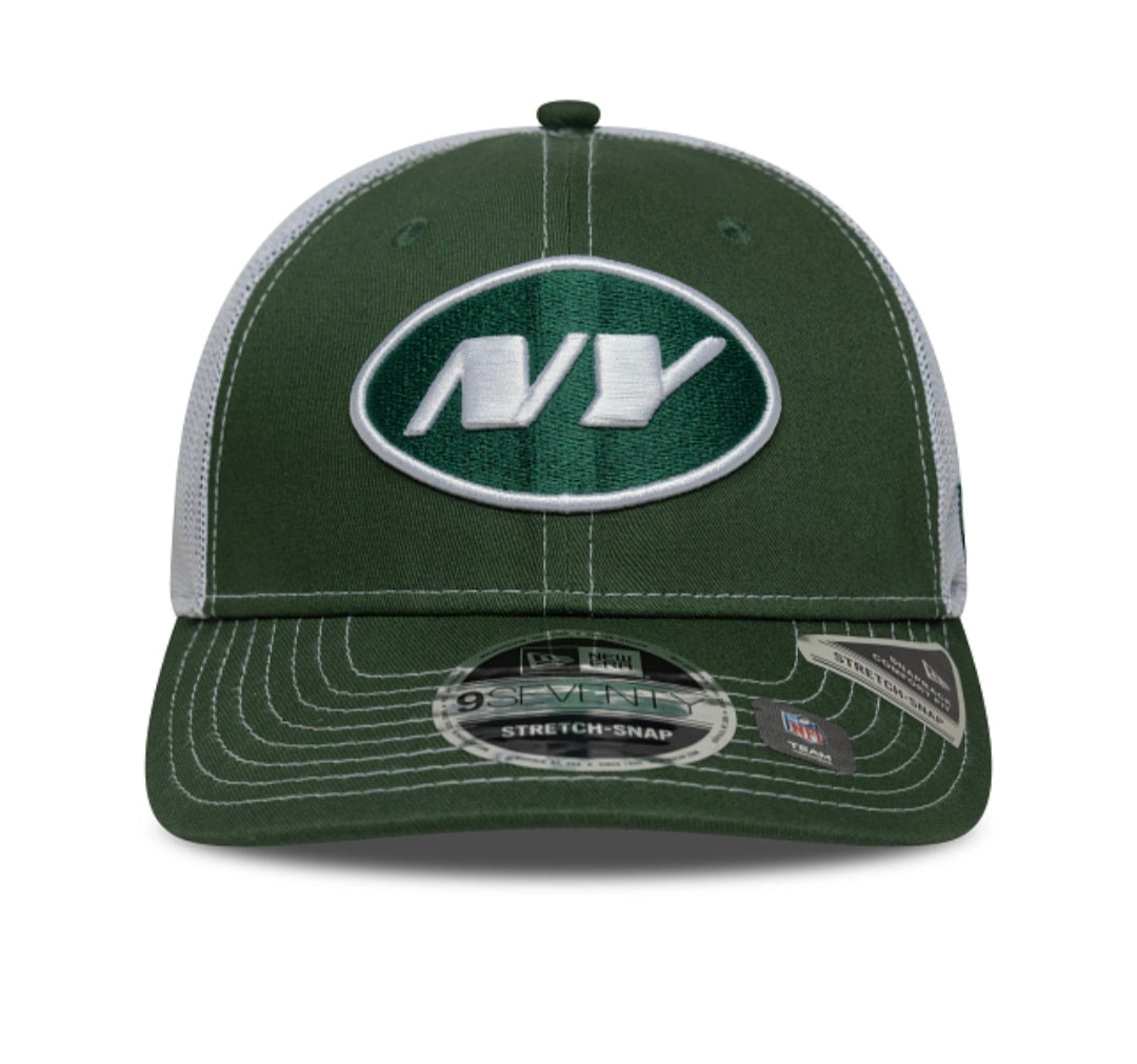 Gorra New Era 9SEVENTY Stretch-Snap Trucker – New York Jets Verde y Blanca