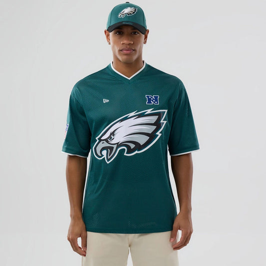 Camiseta New Era NFL Philadelphia Eagles Verde Oscuro Mesh Oversize