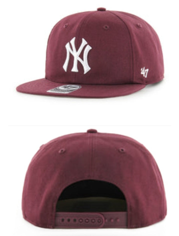 Gorra ny burdeos plana 47 captain sin estructura rígida