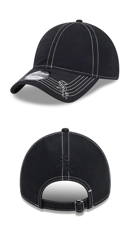 Chicago White Sox Contrast Stitch Black 9TWENTY Adjustable Cap