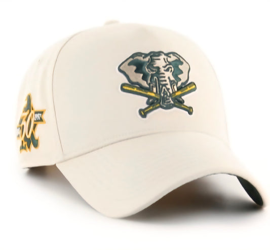 Gorra ’47 sure shot DT Oakland Athletics crema Cooperstown - patch side