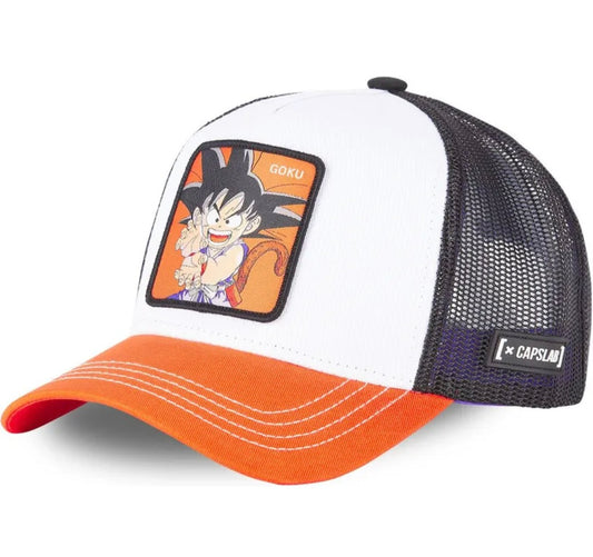 Gorra capslab Goku 2 Dragon Ball - blanca naranja y negro