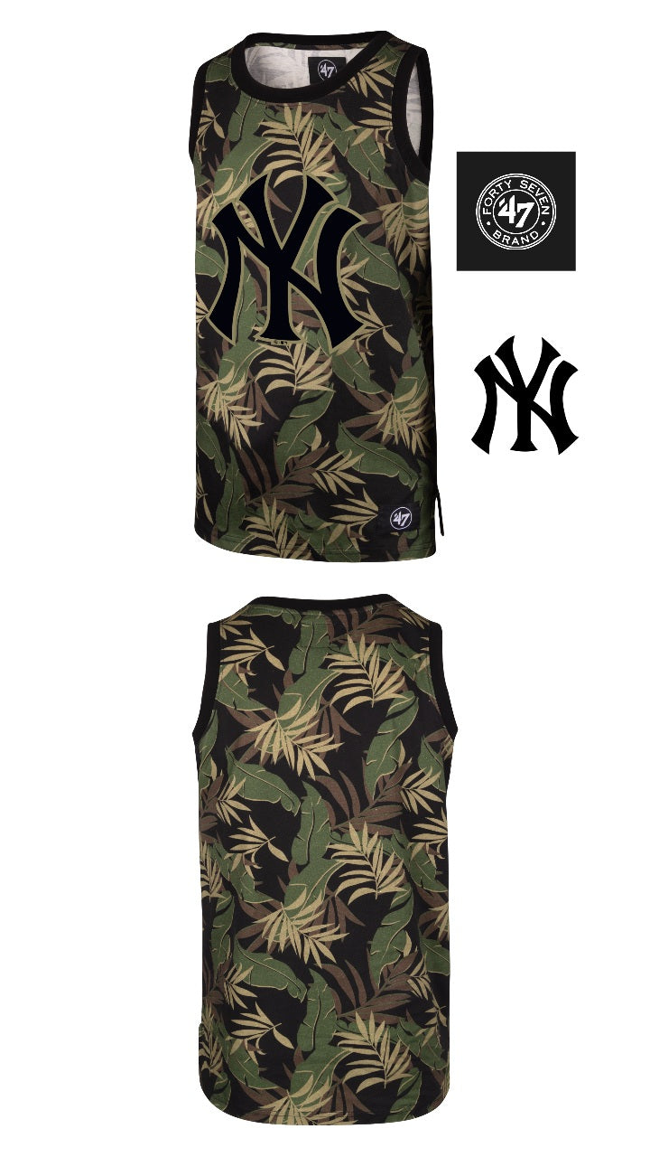 Camiseta verde militar sin mangas ny 47brand (algodón)