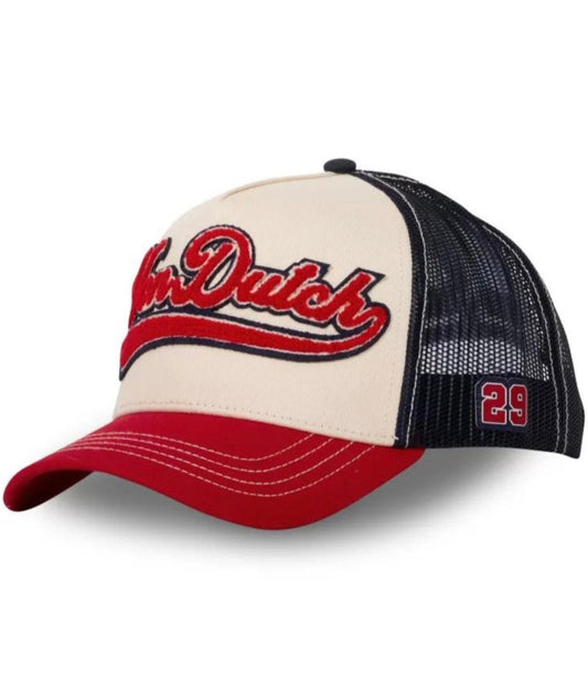Gorra trucker Von Dutch beige, roja y azul BAS