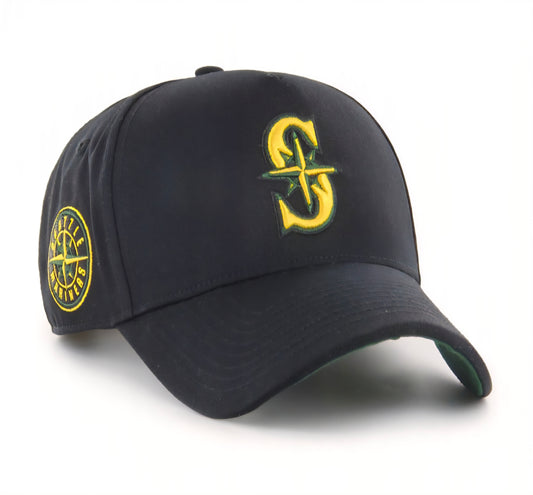 Gorra ’47 negra y amarilla neon Shot DT Seattle Mariners Cooperstown