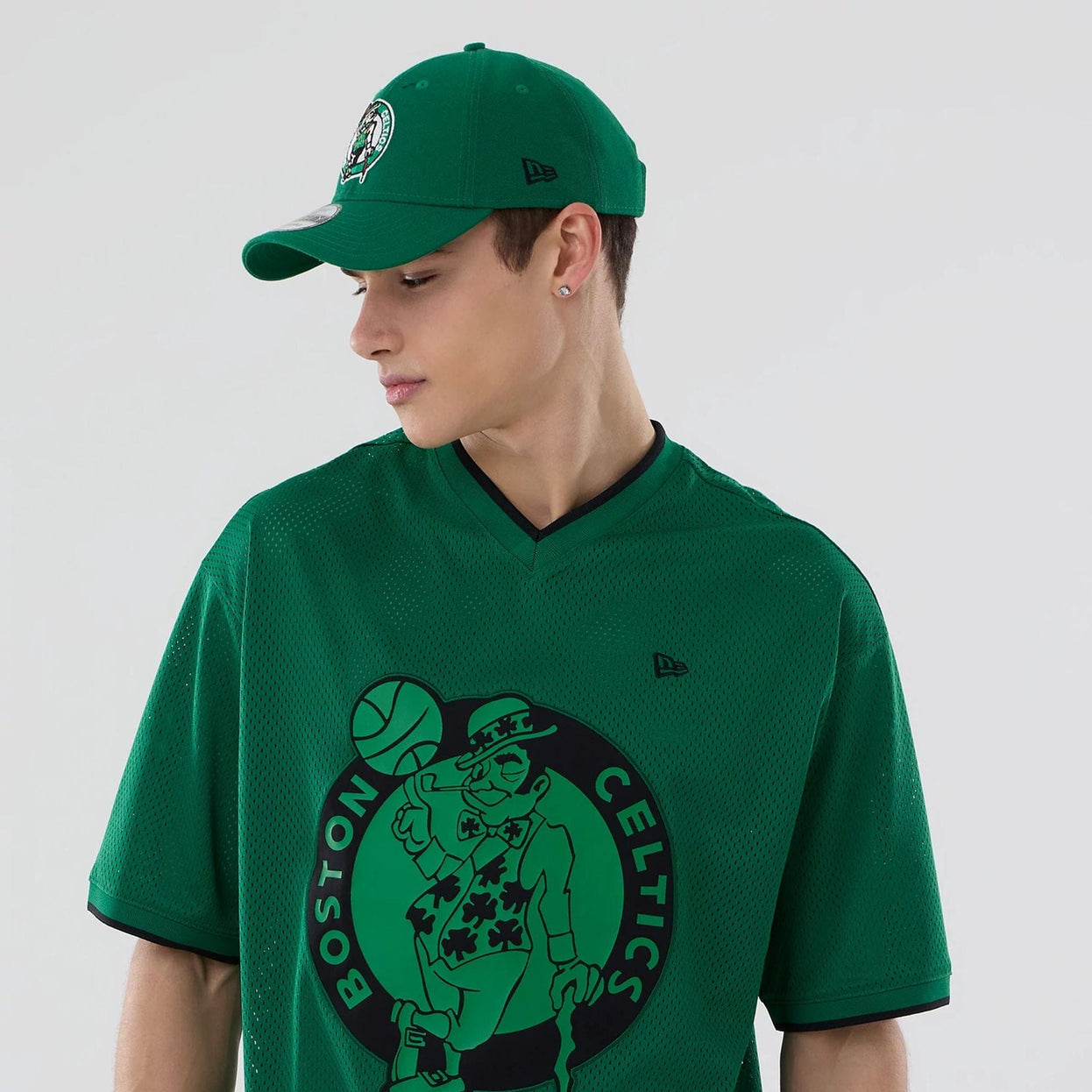 Camiseta Boston Celtics verde mesh oversize