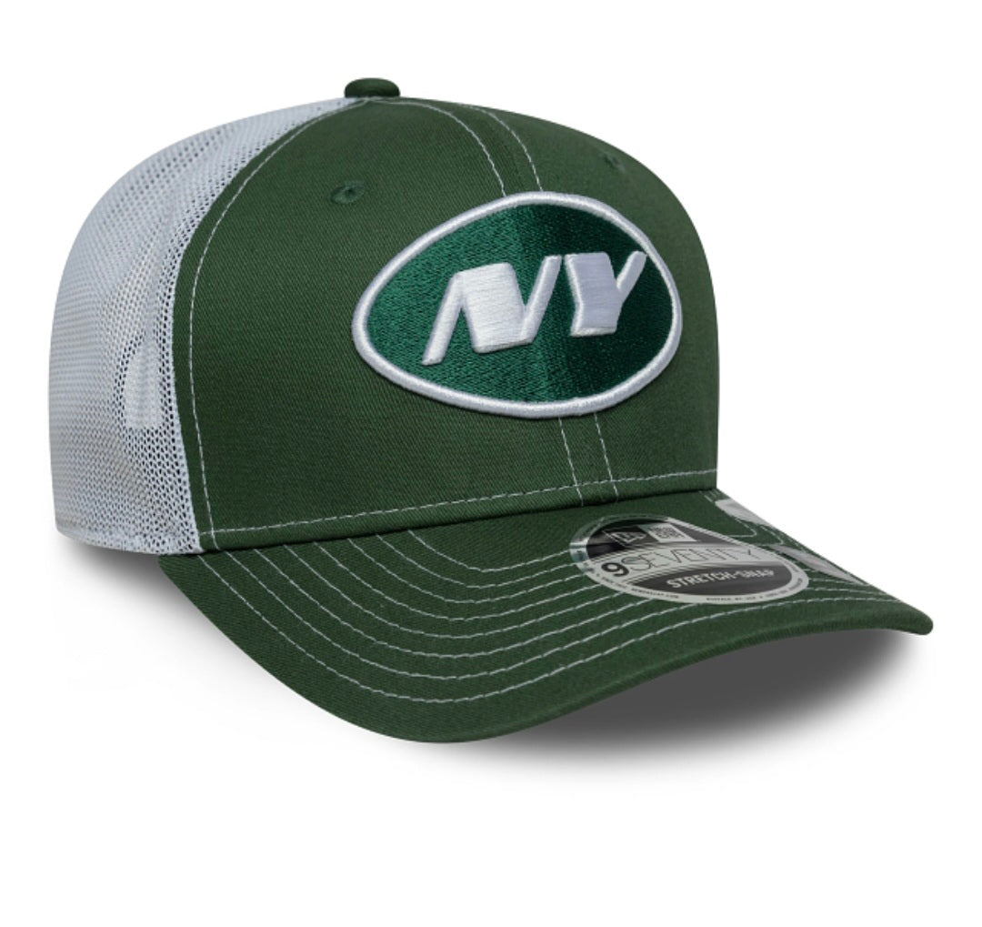 Gorra New Era 9SEVENTY Stretch-Snap Trucker – New York Jets Verde y Blanca