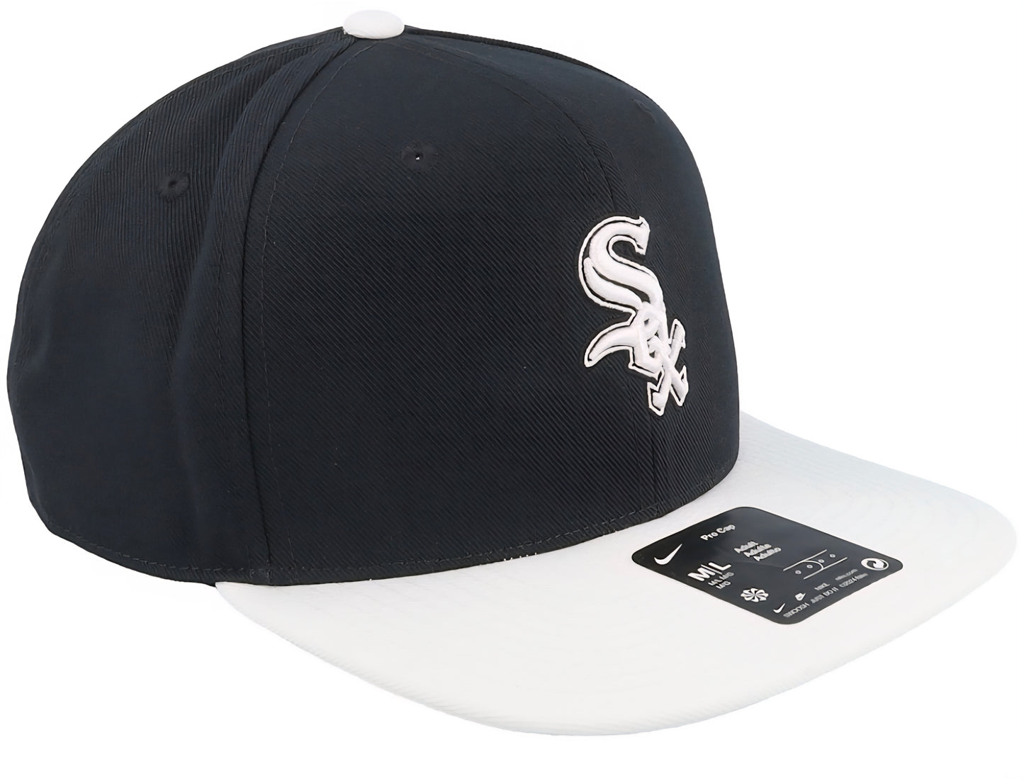Gorra Nike MLB Dri-Fit Chicago White Sox negra y blanca | visera plana