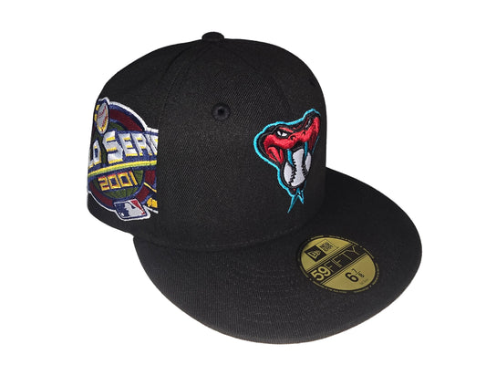 Gorra 59FIFTY Arizona Diamondbacks negra WS 2001 parche