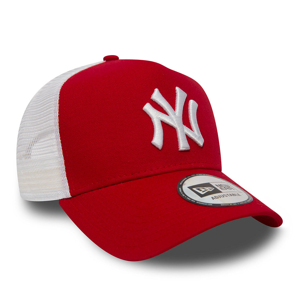 Trucker roja New york yankees con rejilla blanca snapback New era Visera curva