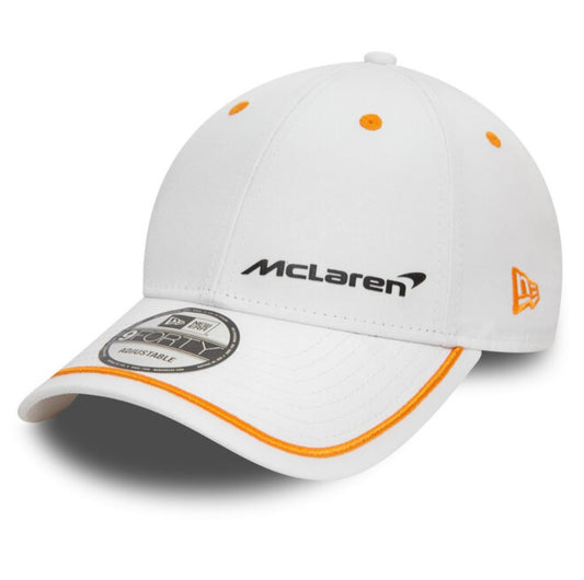 Gorra New Era 9FORTY McLaren – Blanca con Detalles Papaya